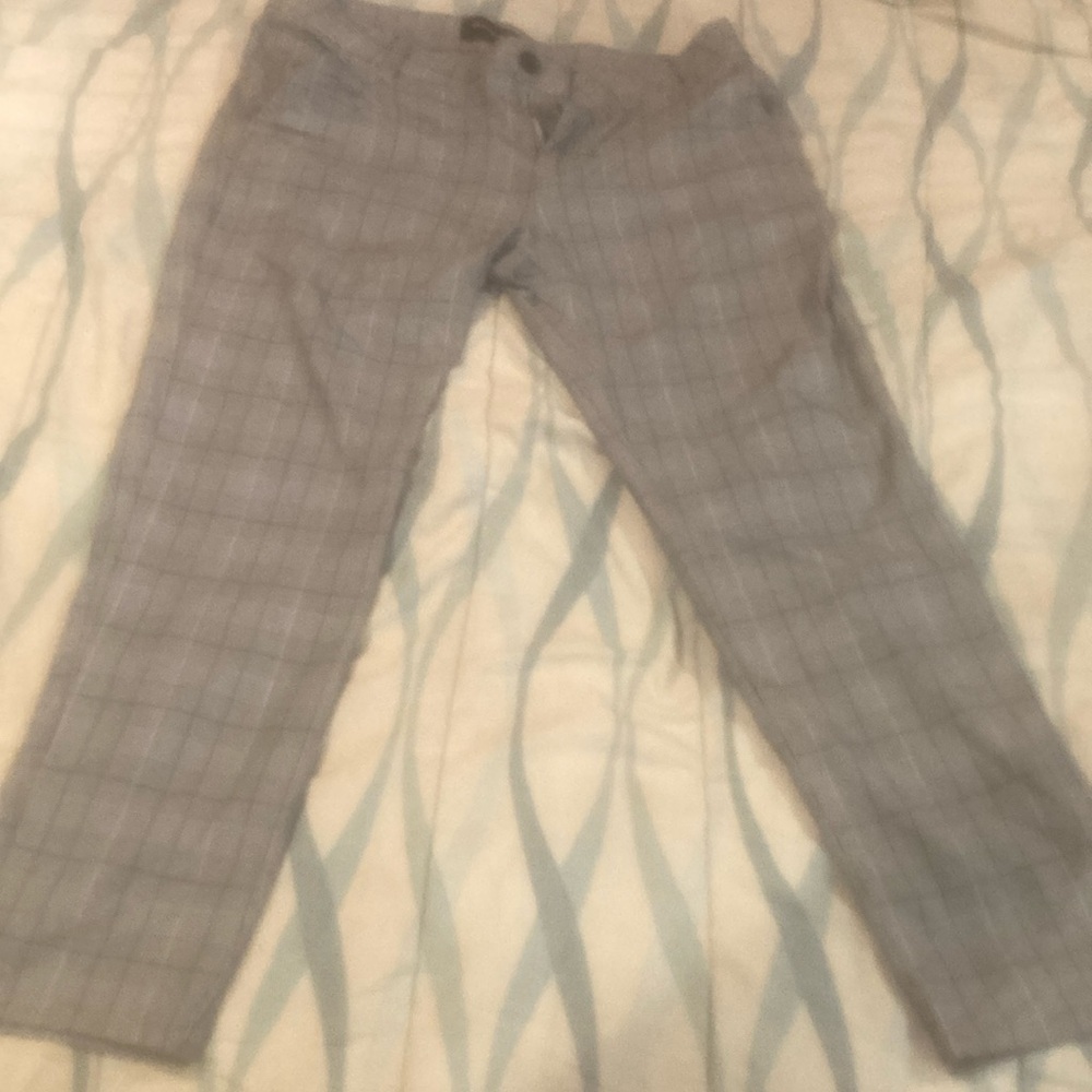 Mens Plaid Dress Pants Stretch Chino Pants Men Slim Fit